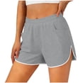 thumbnail image 1 of Qgtaibl Womens Athletic Running Shorts High Waisted Quick Dry Workout Shorts with Pockets Summer Soft Comfortable Side Split Training Shorts Gray S, 1 of 6