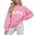 thumbnail image 1 of Qgtaibl Womens Oversized Crew Neck Sweatshirt Letter Graphic Long Sleeve Pullovers Casual Mom Life Tops for Athletic Work School Pink XXL, 1 of 3