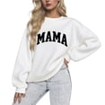thumbnail image 1 of Qgtaibl Womens Oversized Crew Neck Sweatshirt Letter Graphic Long Sleeve Pullovers Casual Mom Life Tops for Athletic Work School White M, 1 of 3