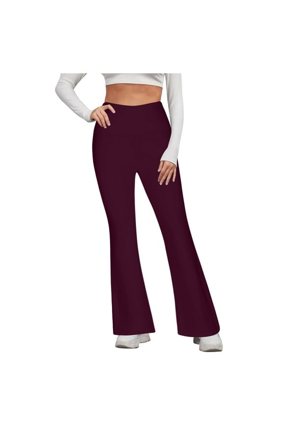 Yoga Pants for Women Soft High Waist Bootcut Leggings Ladies Slim Fit Flare Leg Pant ( Purple,S )