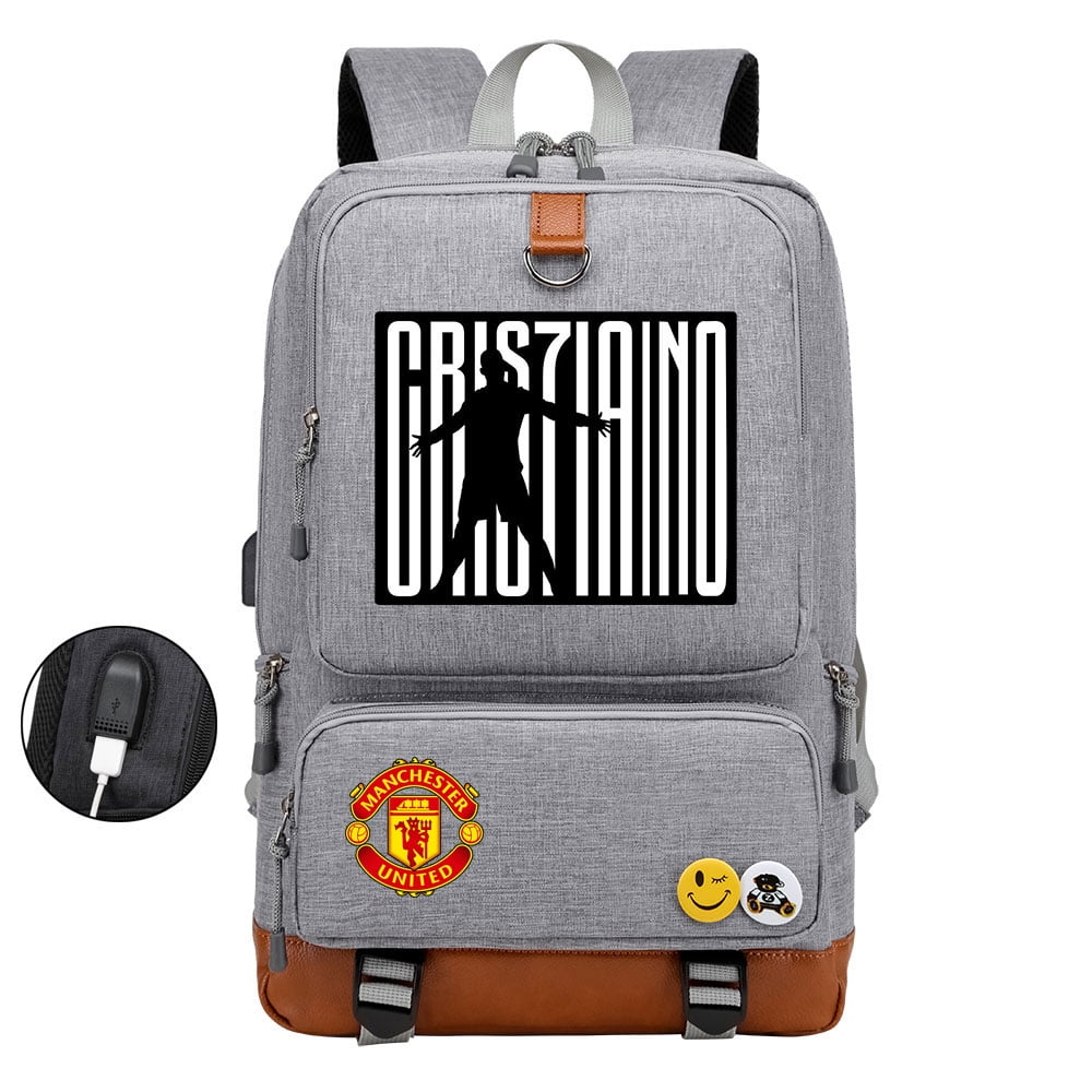 Qhelaa Cristiano Ronaldo Kids Cartoon Backpack with USB Charging Large Capacity and Laptop Compartment Walmart