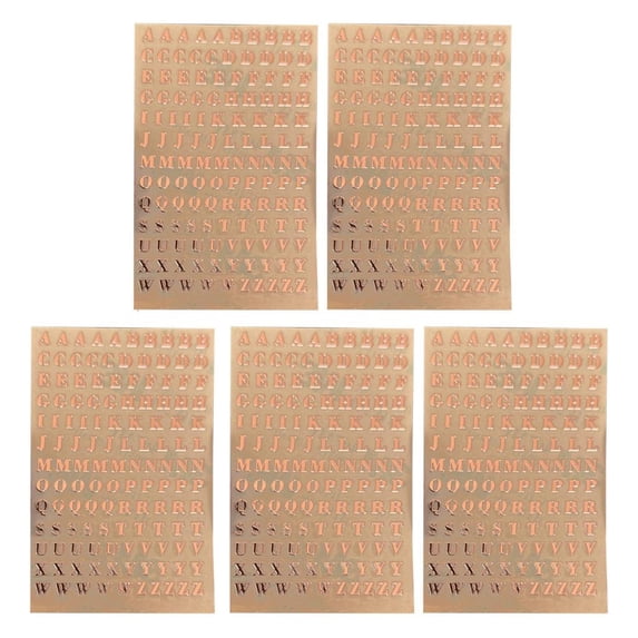 Qhmade 5 Sheets Letter Sticker Alphabet Sticker Self Adhesive Copper ...