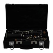 Qhmade Bb Clarinet, Clarinet 17 Key Bb Flat Soprano Binocular Clarinet with Reed Box