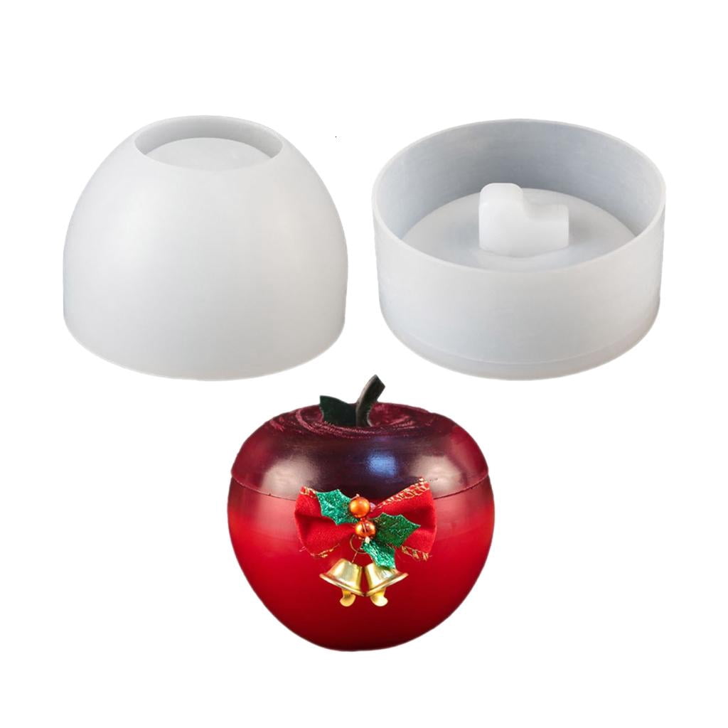 Qhmade Candle Cup Silicone Mold 3D Christmas Fruit Shape Storage Box ...