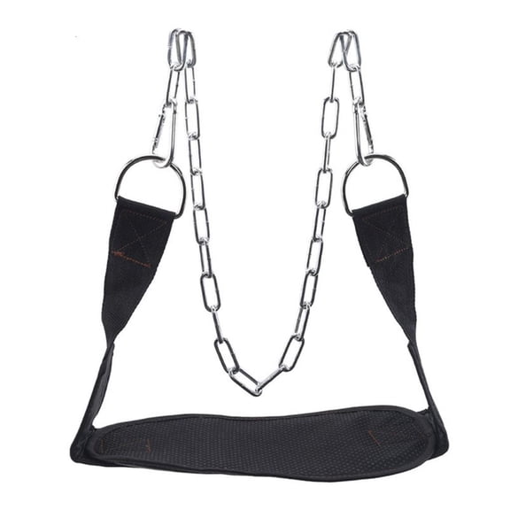 Qhmade Gym Workout Lifting Chain Belt Weighted Dip Belt with Steel Chain for Pullups