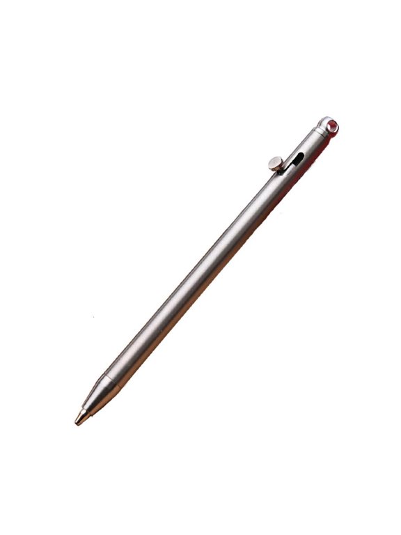 Multifunction Mini Keychain Bolt Action Pen Stainless Steel EDC Ballpoint Pen