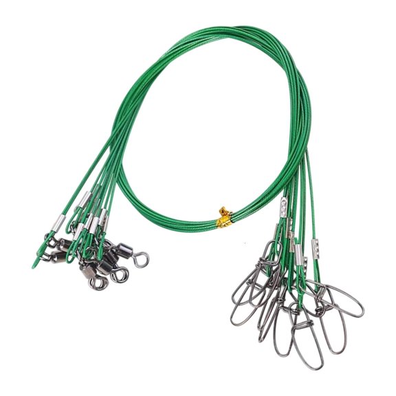 Qhmade Stainless Fishing Rigs Fishing Wire Leader Line Rig with Snap Wire Leader
