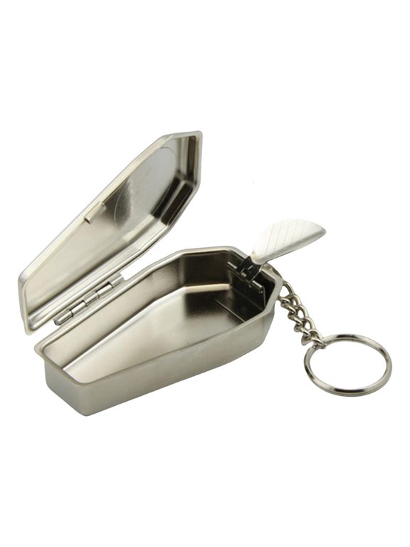 Tinplate Coffins Ash Tray with Lid for Key Chain Cigars Ashtra