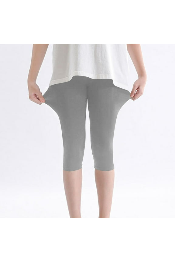 Girls Cropped Leggings 3/4 Lenght - Cotton Basic Opaque Stretchy Dance Sport School Summer Capri Leggings - Pants for Kids Leggings