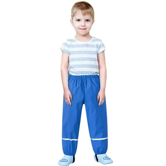 Qhnvtd Kids Toddler Boys Girls Rain Suit, Children's Kids Rain Dungarees Mud Trousers Waterproof Breathable for Girls Boys for Travel Vacation