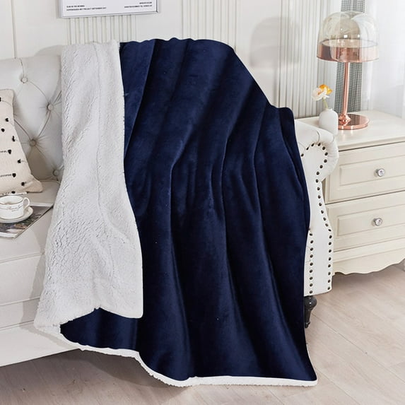 Qhnvtd Thickened Double Layer Fleece Blanket, Double-Sided Flannel Lamb Fleece Sofa Blanket, Warm & Soft Winter Quilt with Safe Material, Easy Care for Home, Sofa & Bed Warmth All Winter