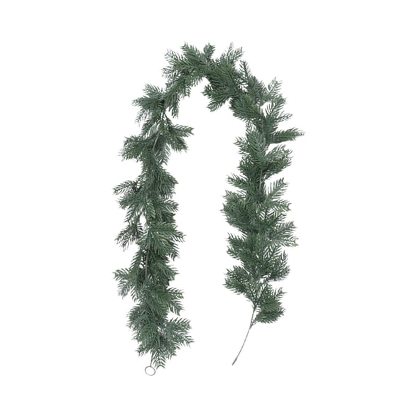 Qholemyo 1.8M Rattan Decorative Strip - Plastic Soft Rubber with Pines Needle & Green Leaves, Pines Cedar Style for Christmas Room Decor