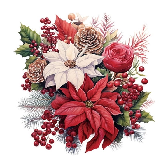 Qholemyo 10.8x10.8in Red Floral Self Adhesive Wall Stickers Bedroom Bathroom Home Wall Decor Room Decor