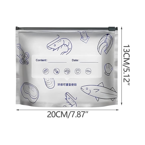 Qholemyo 10 PC Food Grade Aluminum Foil Reusable Ziploc Bags Refrigerator Freezer Food Storage Bags