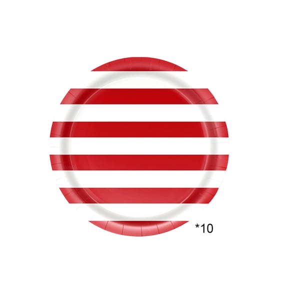 Qholemyo 10Pcs USA Flag Patriotic Paper Plates For Veterans Events Elections And Independence Day Party Decor