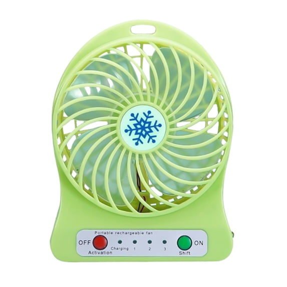 Qholemyo 1200mAh Rechargeable Mini Desk Fan Quiet Portable Cooling Fan With LED Light For Office Bedroom