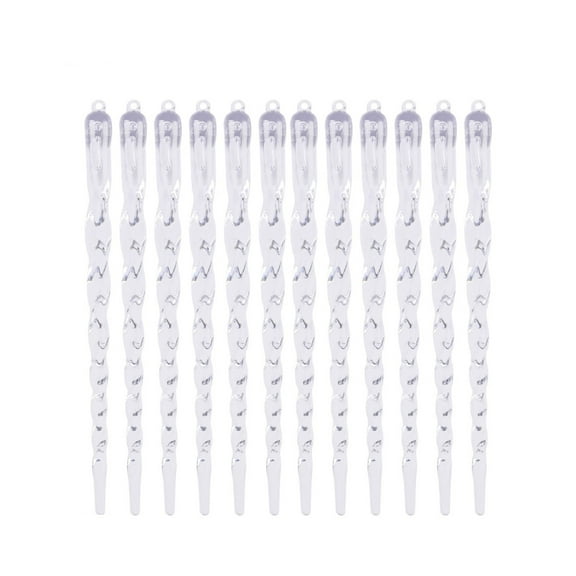 Qholemyo 12PC Transparent Christmas Icicle Hanging Decorations Simulation Icicle Column Thread Pendant Christmas Tree Ornaments Christmas Hanging Decor