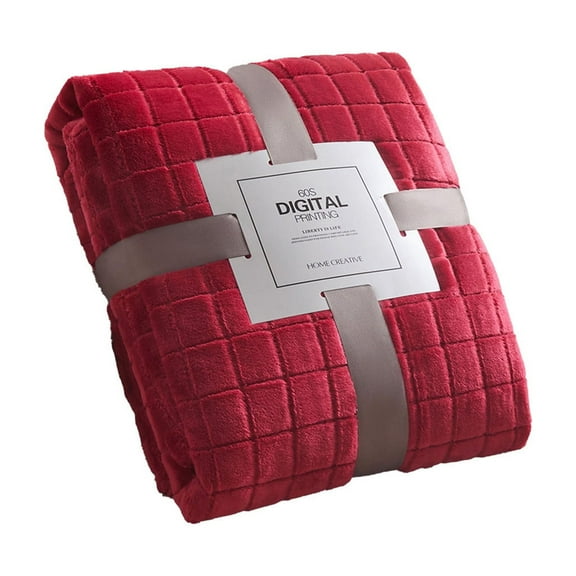 Qholemyo 150x100cm Plaid Solid Color Flannel Throw Blanket Couch Blanket Lap Blanket Kids Car Small Blanket Soft Warm All-season Blanket