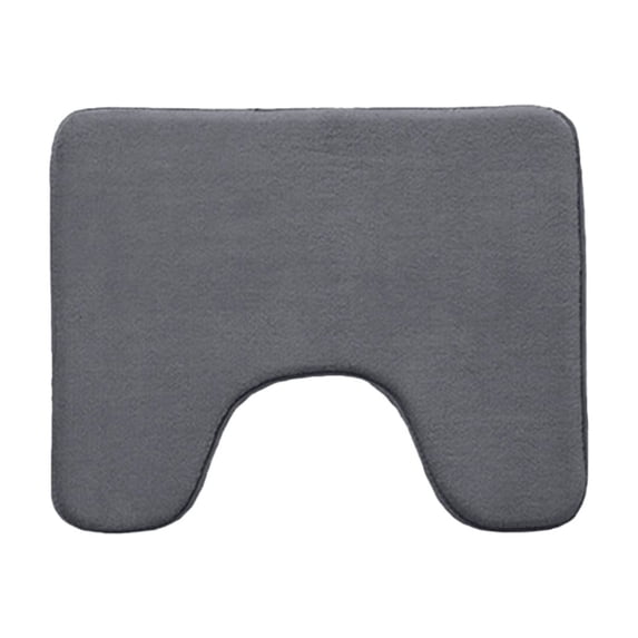 Qholemyo 16x20 U Shaped Foam Toilet Mat Non Slip Soft Absorbent Bath Rug Machine Washable Quick Dry
