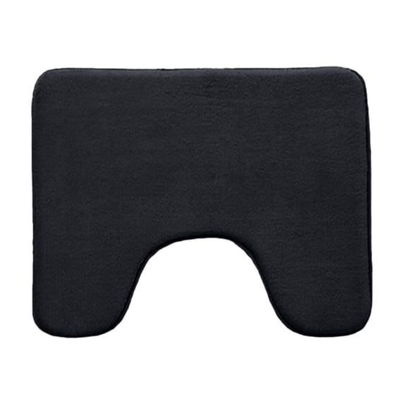 Qholemyo 16x20 U Shaped Foam Toilet Mat Non Slip Soft Absorbent Bath Rug Machine Washable Quick Dry
