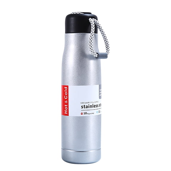 Qholemyo 18oz Insulated Stainless Steel water bottle With Large Capacity And Drawstring Knight bottle Outdoor Mountaineering hiking Sports water bottle