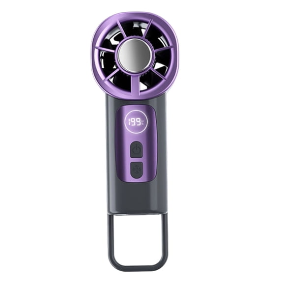 Qholemyo 199 Speed Digital Display Palm Sized Ice Cooling Fan USB Rechargeable Clip On Small Portable Fan For Multi Scene