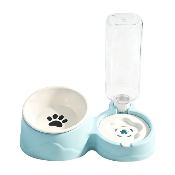 Qholemyo 2 In 1 Integrated Pet Bowl Pet Food Bowl Food Water Feeding Bowl For Daily Feeding Cats And Dogs