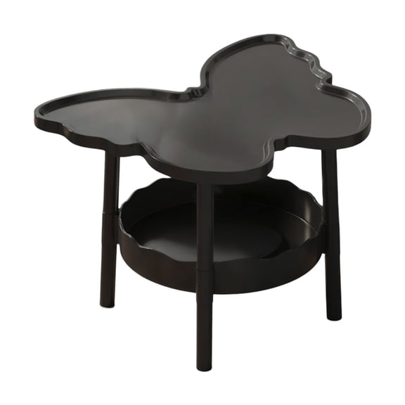 Qholemyo 2 Tier Modern Multifunctional Butterflies Shaped Side Table Coffee Table With Layered Storage Shelf Bedside Table Study Desk For Living Room Bedroom Office furniture home decor storage