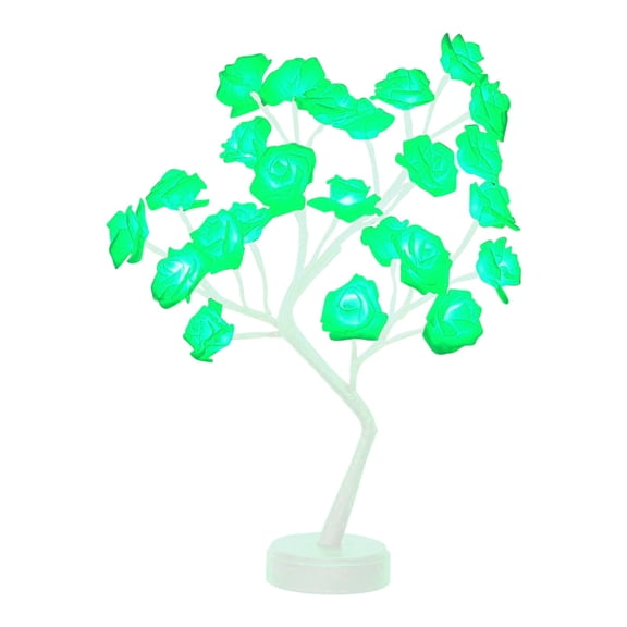 Qholemyo 24LED Rose Flower Tree Table Lamp USB Battery Powered Night Light Decorative LED Lights For Home Party And Wedding