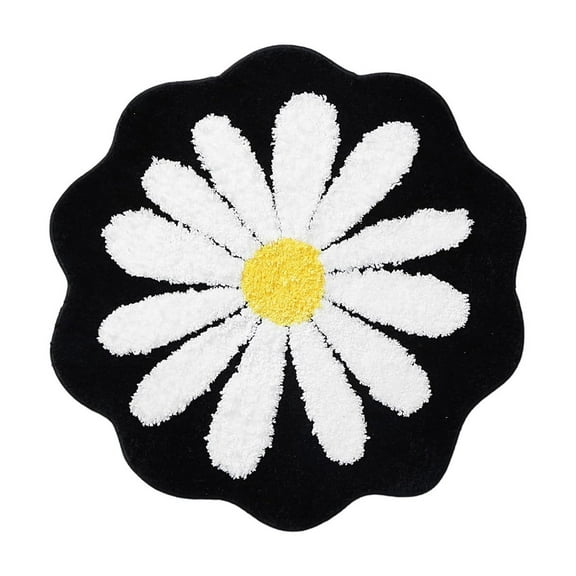 Qholemyo 26 X 26 Inches Home Decor Bathroom Rugs Non Slip Washable Rugs Cute Flower Pattern Soft Absorbent Rug Mat For Bedroom Kitchen Bathroom Toilet Floors