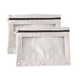 thumbnail image 1 of Qholemyo 2pc Cloth Eyelet 3-Hole Binder Pencil Pouch - B5 Office File Storage Bag with Zipper Pen Case, 1 of 9