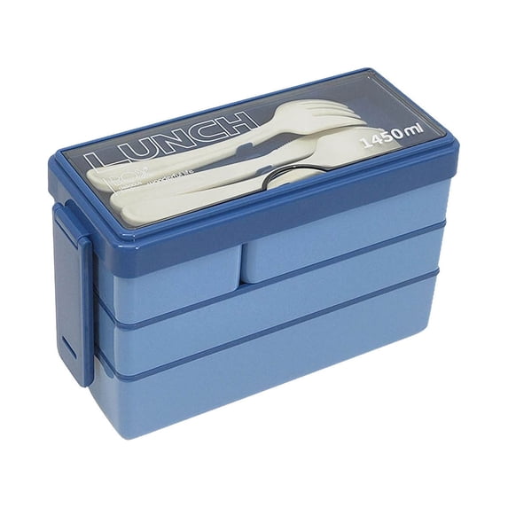 Qholemyo 3 Layer Compartment Plastic Bento Lunch Box Microwave Safe For Work Students Rice Lunch