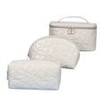 thumbnail image 1 of Qholemyo 3 Pcs Washable Leather Cosmetic Bag Set Travel Beauty Zipper Organizer Pouch Makeup Bags Gifts For Women Travel Essentials, 1 of 3