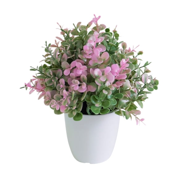 Qholemyo 3 Pronged Eucalyptus Leaf Simulation Potted Plants Suitable For Home Office Artificial Indoor Plants Fake Potted Plants Decor