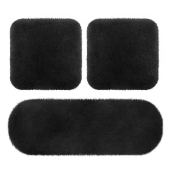 Qholemyo 3 Sets Car Front Seat Cushion Soft Warm Faux Fur Winter Auto Seat Cover Non-Slip Vehicle Protector Pad Warm For Driving