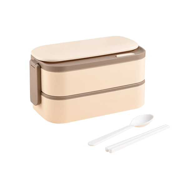 Qholemyo 304 Stainless Steel Double Layer Divided Bento Box Leakproof Lunch Containers Lunchables Office Household Storage