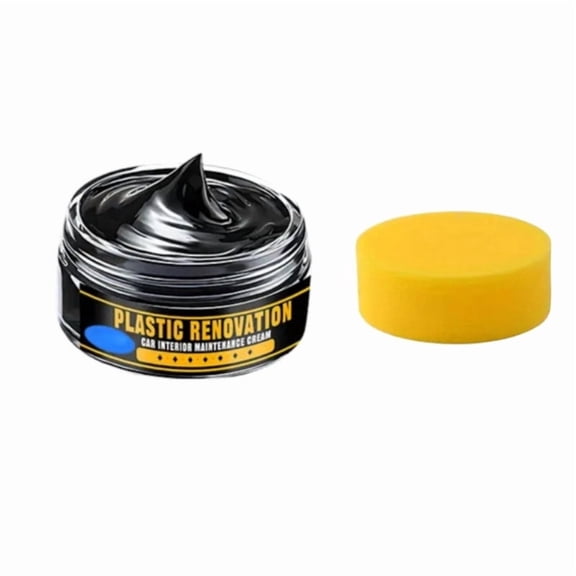 Qholemyo 30g Multi-Purpose Interior & Tire Renovation Paste Kit with Sponge for Cleaning, Polishing & Maintenance