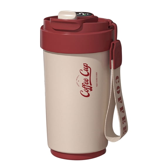 Qholemyo 316 Food Grade Stainless Steel Vintage Insulated Coffee Tumbler Smart Lined Sport Water Bottle With Handle Leak Proof Heat Retention