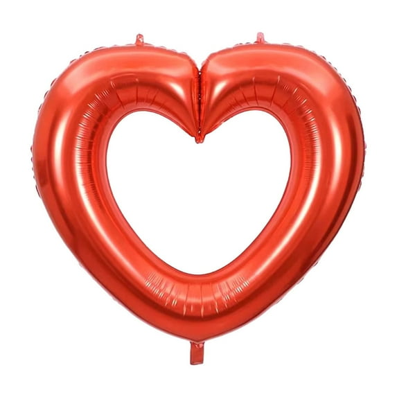 Qholemyo 33 inch large hollow heart balloons valentine's day birthday party decoration shooting props bright surfaces connectable love valentines decorations