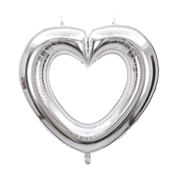 Qholemyo 33 inch large hollow heart balloons valentine's day birthday party decoration shooting props bright surfaces connectable love valentines decorations
