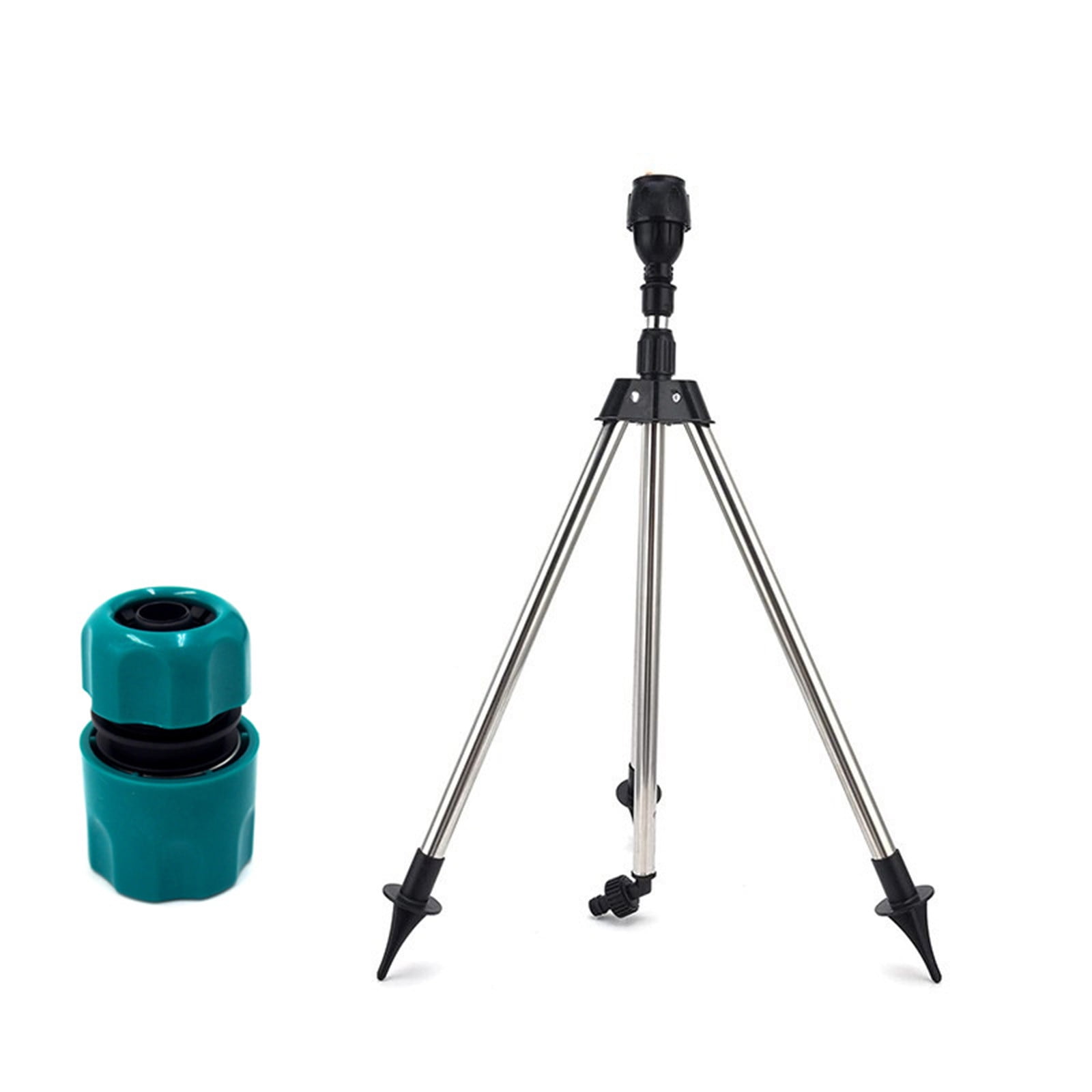 Qholemyo 360 Degree Rotating Tripod Lawn Sprinkler Garden Water Sprinkler For Yard Patio Telescopic Support Stand