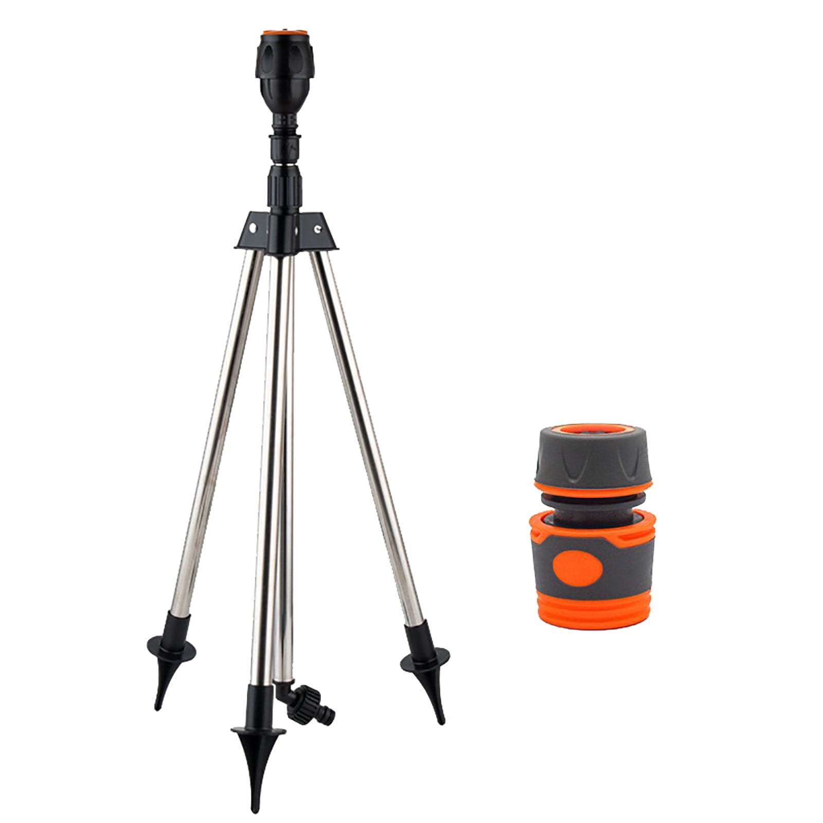 Qholemyo 360 Degree Rotating Tripod Sprinkler Stainless Steel Lawn Water Sprinkler For Yard Irrigation Stand Support