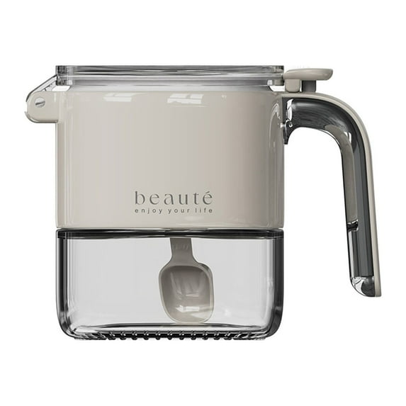 Qholemyo 400ml Glass Spice Jars With Spoons - Mini Seasoning Storage Jars (Flapper Caps), For Salt, Sugar, Peppers, Chili In Kitchen, Convenient Dispenser