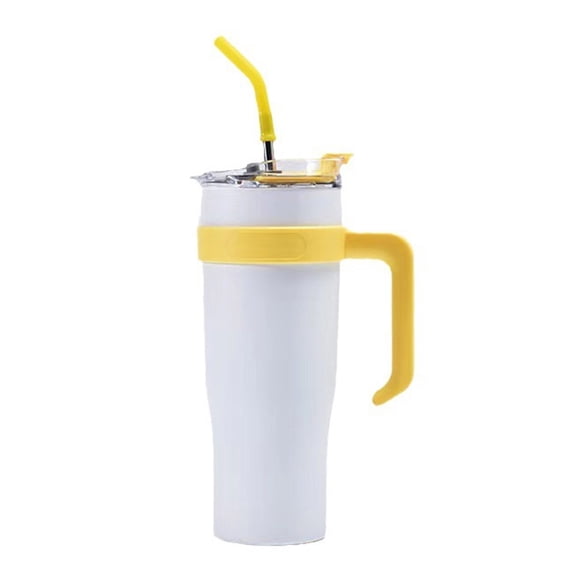 Qholemyo 40oz High Capacity Stainless Steel Vacuum Insulated Tumbler With Handle Straw Car Mounted Leak Proof Car Water Bottle Heat Cold Retention