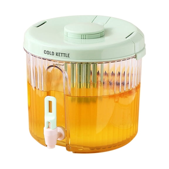 Qholemyo 4L Large Capacity Plastic Drink Dispenser With Tap Ice Lemonade Juice Container With Lid Fruit Tea Pitcher Lemonade Milk Bucket Beverage Dispenser