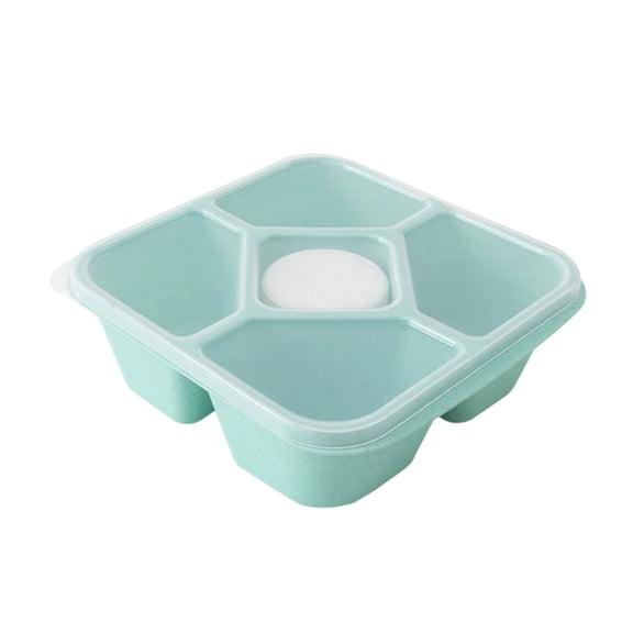 Qholemyo 5 Compartment Airtight Food Storage Containers With Lids Reusable Bento Snack Containers For Meal Prep School Travel