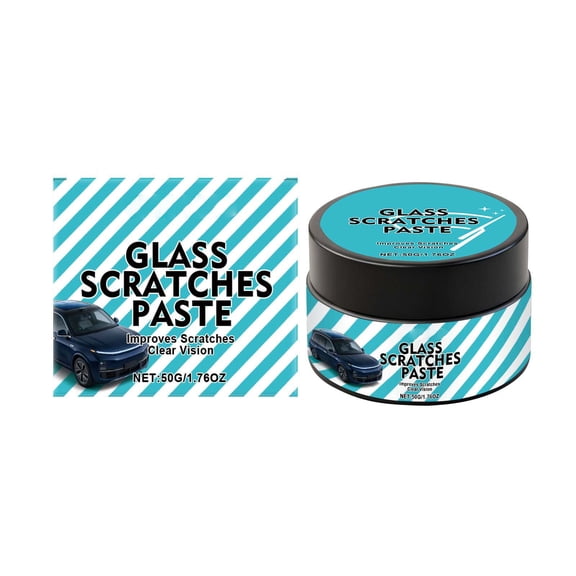 Qholemyo 50g Auto Glass Scratch Removal Paste, Polish Windshield & Window to Restore Clear Vision