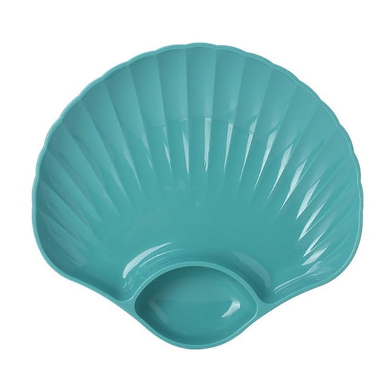 Qholemyo 7.1x7.5 Inch Shell Shaped Reusable Lightweight Plastic Plates Dishwasher Microwave Safe Dinner Plates Serving Platters For Kitchen Camping