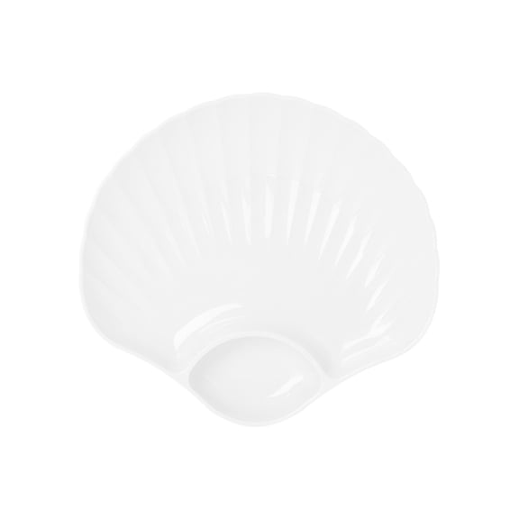 Qholemyo 7.1x7.5 Inch Shell Shaped Reusable Lightweight Plastic Plates Dishwasher Microwave Safe Dinner Plates Serving Platters For Kitchen Camping
