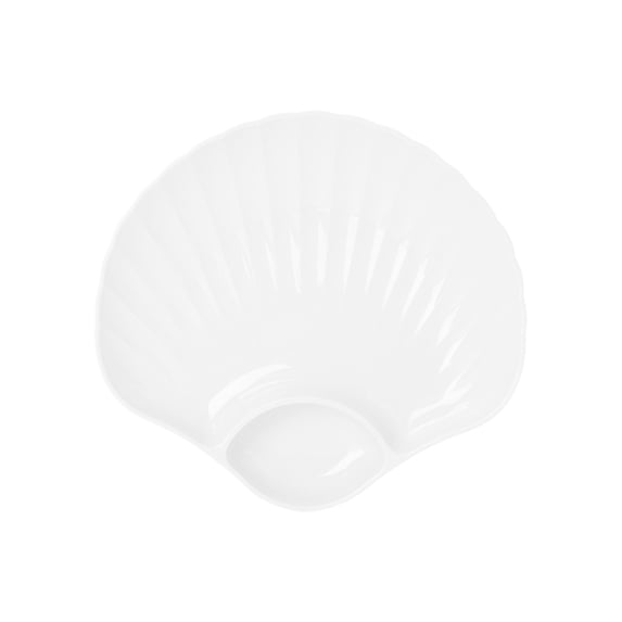 Qholemyo 7.1x7.5 Inch Shell Shaped Reusable Lightweight Plastic Plates Dishwasher Microwave Safe Dinner Plates Serving Platters For Kitchen Camping